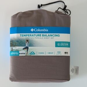 Columbia Temperature Balancing Pure Cotton Percale Sheet Set King